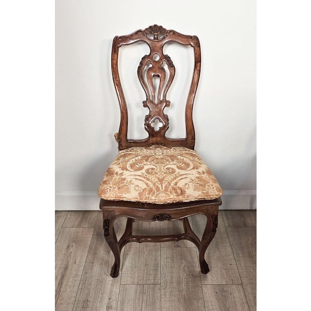 Baroque Set of Eight Italian Fruitwood Provincial Dining Chairs, Circa 1920 For Sale - Image 3 of 8