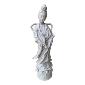 1960s Blanc De Chine Chinoiserie Porcelain Figure of Quanyin