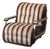 Brown Fabric Armchair with Wooden Armrests, 1970s For Sale
