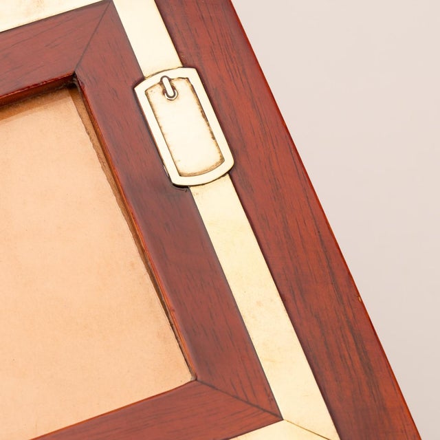 Vintage French Photograph Frame with Brass Buckle Detail, 1950s For Sale - Image 6 of 12