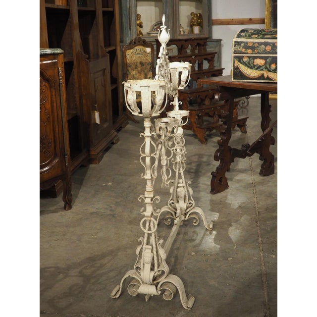 Large Antique French Wrought Iron Château Fireplace Landier Screen, Circa 1890 For Sale - Image 16 of 18