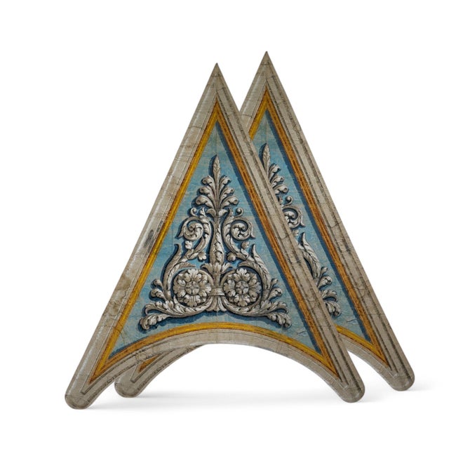 1920s Polychrome Florentine Pendentives, 1920s, Set of 2 For Sale - Image 5 of 5