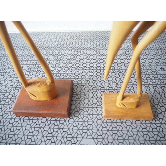 Vintage Herons Statue in Wood, 1970s For Sale - Image 10 of 15