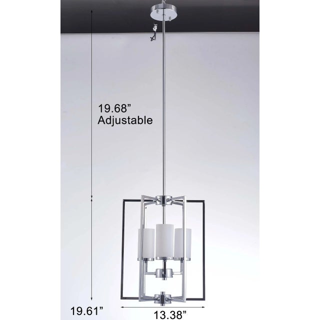 2020s Pasargad Home Riva Frosted Glass & Polished Chrome Chandelier For Sale - Image 5 of 6