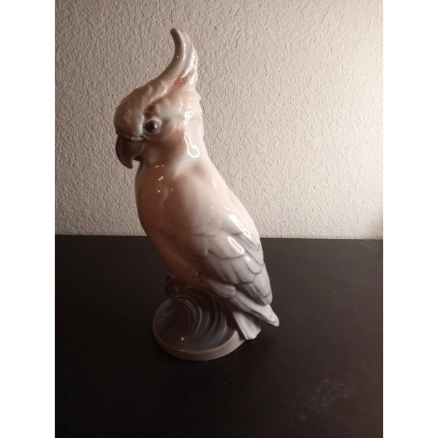 Ceramic Vintage Dahl Jensen Copenhagen Denmark Cockatoo Figurine For Sale - Image 7 of 9