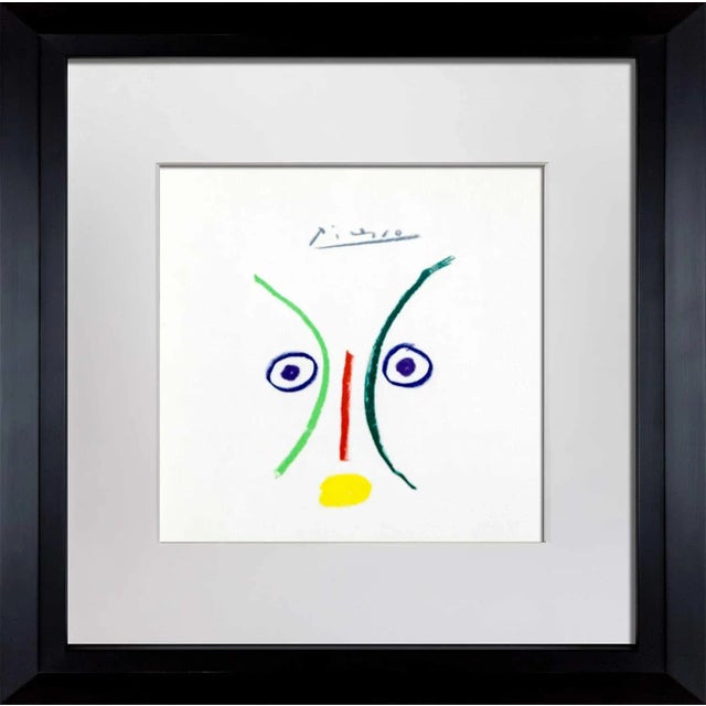 Green Pablo Picasso "La Amante" 1962 Limited Edition Color Lithograph, Custom Framed For Sale - Image 8 of 8