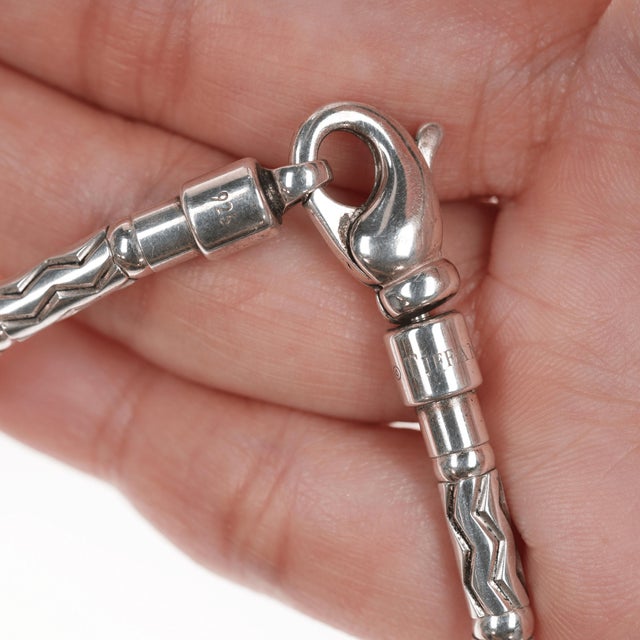 Silver 6.75" Tiffany Sterling Aztec bracelet For Sale - Image 8 of 9