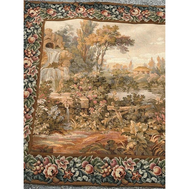 Vintage Aubusson Style Jacquard Tapestry, 1980s For Sale - Image 4 of 18