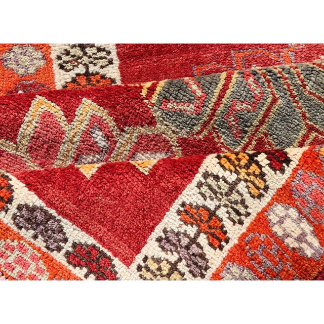 Vintage Turkish Oushak Runner With Bright and Colorful Large Medallion Design 2'11 X 15'0 For Sale - Image 9 of 10