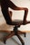 Brown Early 1900's H. Ehrlich & Sons Wood & Black Vinyl Rolling Swivel Office Lawyer's Chair For Sale - Image 8 of 16