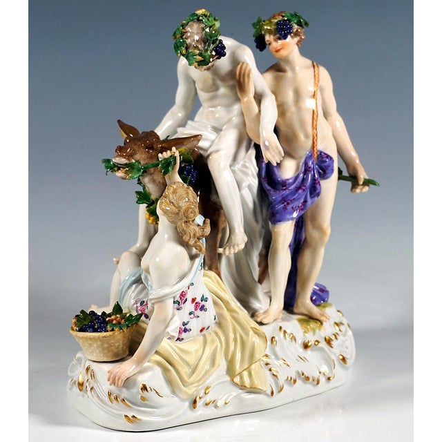 Excellent Meisse porcelain group of the 19th century: The group was designed by Leuteritz using old moulds based on a...
