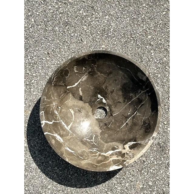 Contemporary Vintage Grey Stone Sink For Sale - Image 3 of 12