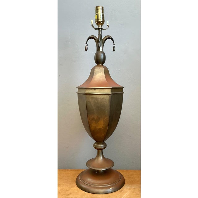 Vintage Chapman Metal Urn Form Table Lamp For Sale - Image 12 of 12