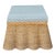 Scalloped Wicker Coffee Table / Large Ottoman with Cushion, Diamond Pattern in Sage Green For Sale