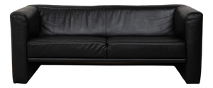 Visavis Two-Seater Sofa in Black Leather from Brühl