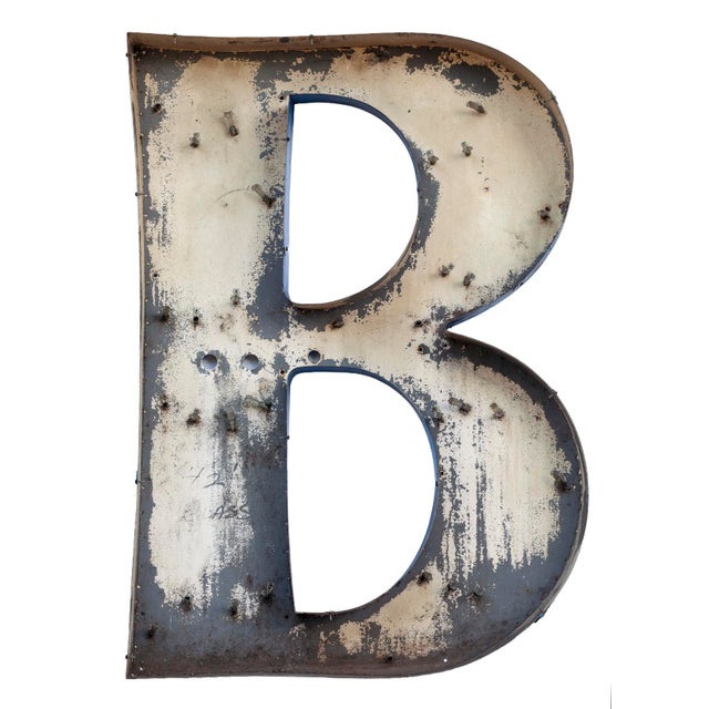 Industrial XL Vintage Upper Case Letter “B” For Sale - Image 3 of 10