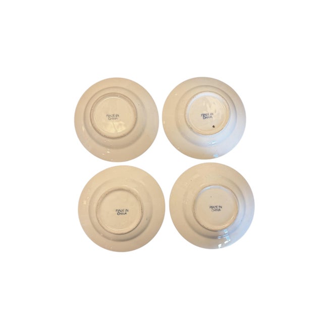 Mid 20th Century Set of 4 Blue & White Salad/Dessert Dishes For Sale - Image 9 of 9