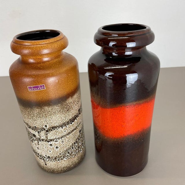 Fat Lava Pottery Vases from Scheurich, Germany, 1970s, Set of 2 For Sale - Image 11 of 18
