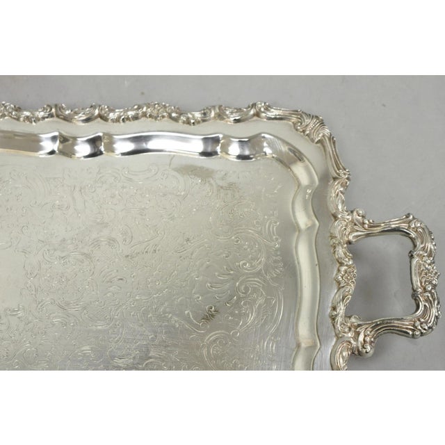 Vintage Taunton Statehouse Victorian Silver Plated Narrow Serving Platter Tray For Sale - Image 9 of 14