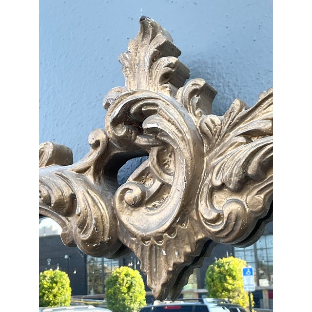 Vintage Gilt Carved Wood Mirror For Sale - Image 4 of 12