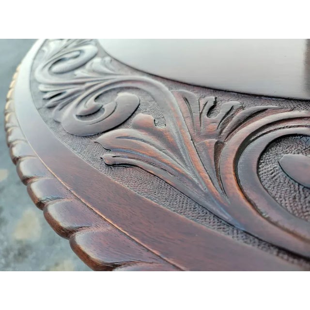19th Century American Made Hand Carved Solid Mahogany Federal Style Center Table For Sale In Philadelphia - Image 6 of 12