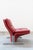Set of Lounge Chair and Footrest in Red Leather by Vitelli e Ammannati for Brunati, 1970s-1980s For Sale - Image 6 of 18