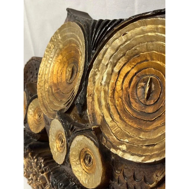 Brown Mid Century Owl Wall Sculpture For Sale - Image 8 of 18