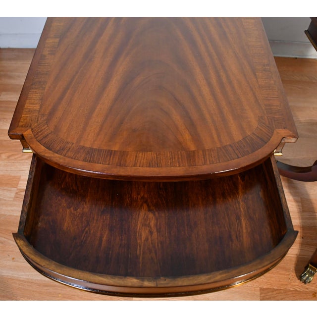 1910s Pair of Antique English Regency Mahogany Banded Walnut Side Tables End Tables For Sale - Image 16 of 18