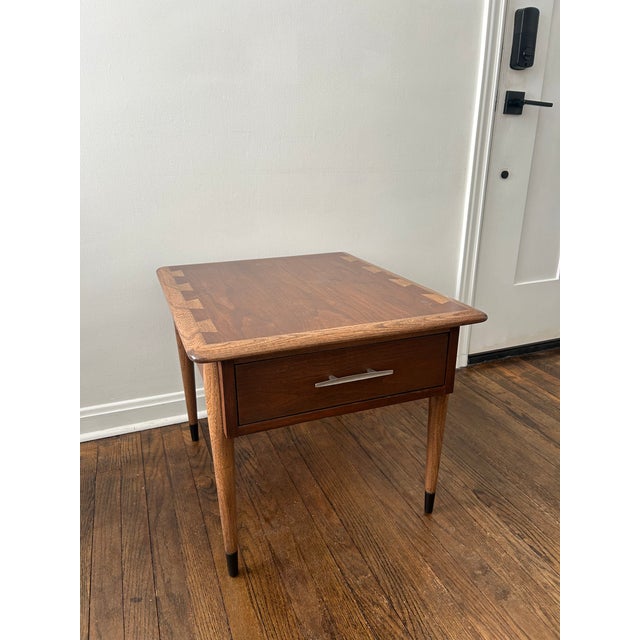 Brown 1960s Refinished Lane End Table With Drawer For Sale - Image 8 of 9