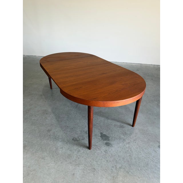 Brown Kai Kristiansen Attrb Danish Teak Dining Table c.1960’s, 2 Leaves For Sale - Image 8 of 14