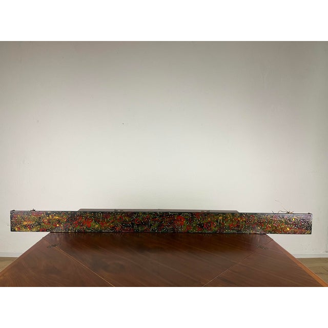 Large Vintage Italian Enameled Metal Light Panel, 1950s For Sale - Image 9 of 9