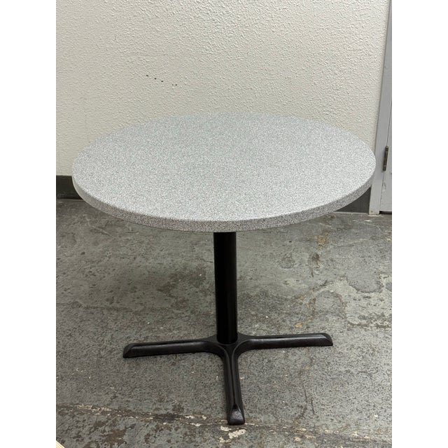 36in Circa 1980 Stone Composite Pedestal Dining Table For Sale - Image 10 of 12