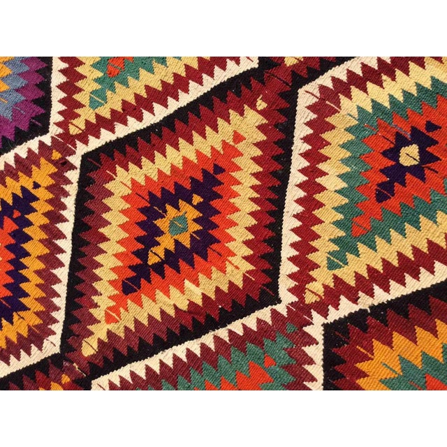 1960s Vintage Bohemian Style Kilim Rug - 56" X 95" For Sale - Image 5 of 10