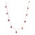 Teardrop Ruby Gemstone Station Necklace in 18k Solid Yellow Gold For Sale