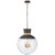Lucia Large Pendant in Matte Black and Gild with Clear Glass Designer: Julie Neill Canopy: 5" Round Mounting: Chain Shade...