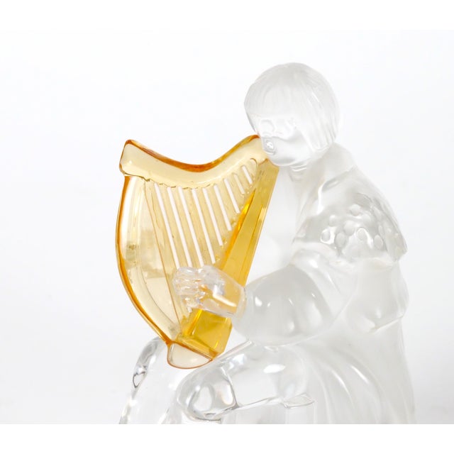 Saint-Louis 20th Century Saint-Louis French Crystal Sculpture of a Woman Playing a Harp For Sale - Image 4 of 9