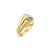 Contemporary Amethyst & Blue Topaz Bypass Ring 14k Yellow Gold, Size 8.5 For Sale - Image 3 of 5