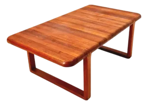 Danish Solid Teak Coffee Table by Niels Bach for Randers Möbel, 1960
