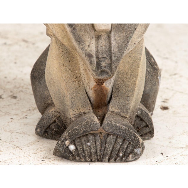 Art Deco Pair Art Deco Concrete Lions Garden Ornaments, England 1930s For Sale - Image 3 of 12