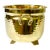 Mid-Century Boho Chic Arts & Crafts Hollywood Regency Footed Hammered Brass Planter With Handles For Sale