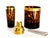 Metal Faux Tortoise Shell Glass Cocktail Set With Brass Accents, 4 Piece Set For Sale - Image 7 of 8