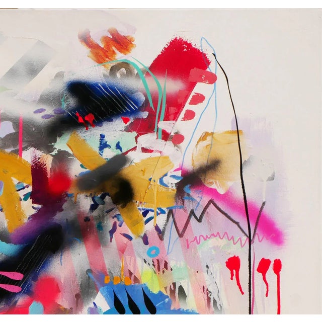 2022 "Untitled (After Art Blakey)" Colorful Abstract Mixed Media Painting by David Hardaker For Sale - Image 4 of 11