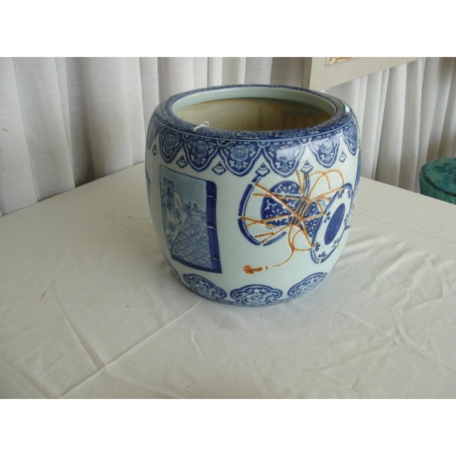 Asian Blue and White Jardinier For Sale - Image 4 of 4