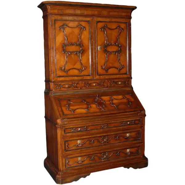 1990s Italian Walnut Secretary Desk For Sale - Image 13 of 13