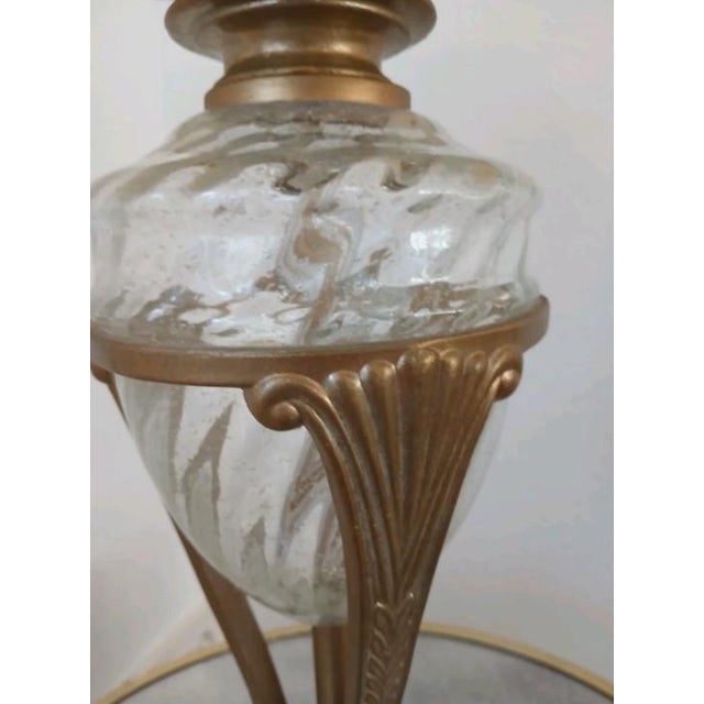 Vintage Regency Crystal Urn Table Lamp Golden Brass Neoclassical Metal W Shade For Sale - Image 4 of 18