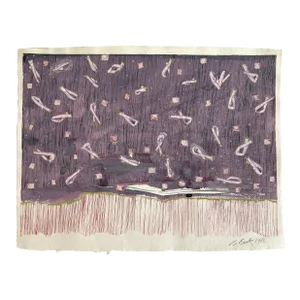 Barbara Beck 1986 Abstract Acrylic Painting on Paper - Signed/Dated/Unframed