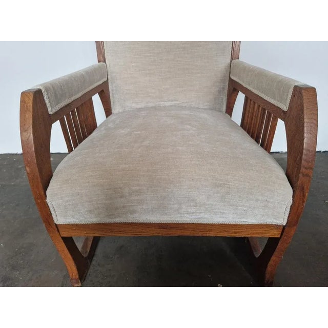 Art Nouveau Oak Armchair attributed to Patriz Huber, Germany, 1900s For Sale - Image 6 of 8