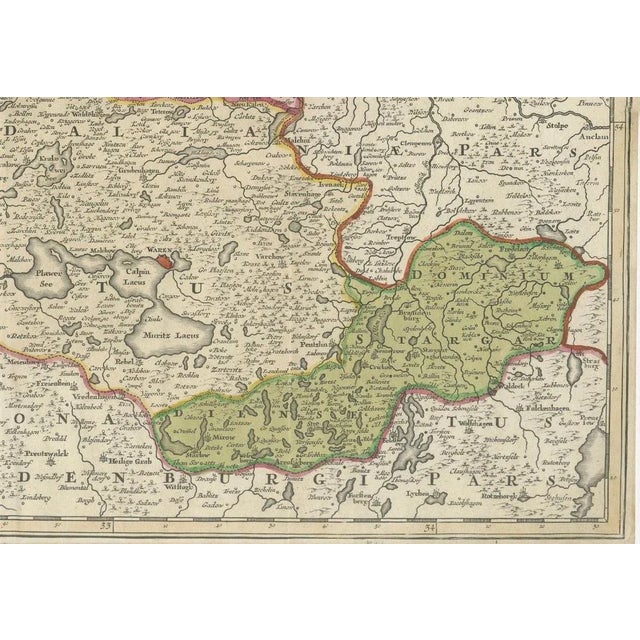 Antique Map of Mecklenburg-Vorpommern in Germany by J.B. Homann, 1720 For Sale - Image 3 of 6