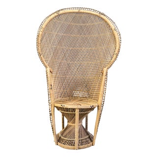 Vintage Wicker Peacock Chair, 1970s For Sale