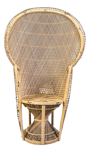 Vintage Wicker Peacock Chair, 1970s